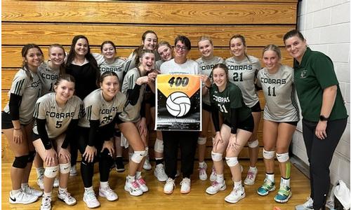 Cobras Volleyball Coach Gets Milestone Win but Horton Takes Sole Possession of First Place in NEKL