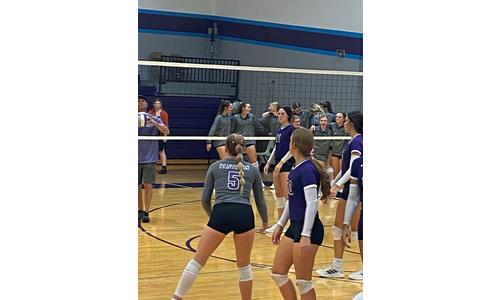 Nemaha Central VB Sweeps Big 7 Tri at Home against Royal Valley and Holton